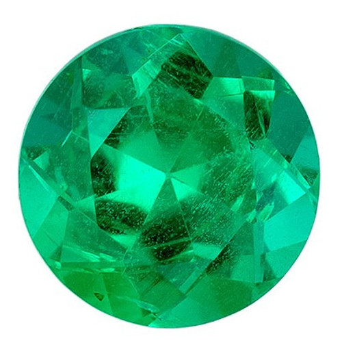 AfricaGems Certified Green Emerald - Round Cut - Rich Green - 0.35 carats - 4.5mm
