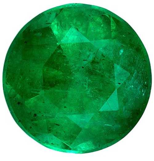 Green Emerald - Round Cut - 0.8 carats - 5.9mm - Stunning Pendant Gem