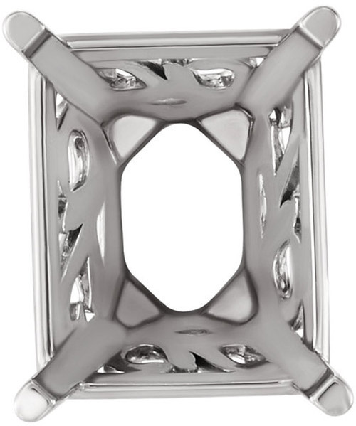 Very Pretty 14kt Gold 4Prong Laurel Scroll Jewelry Finding for Emerald Gemstone Size 10 x 8mm to 25 x 18mm