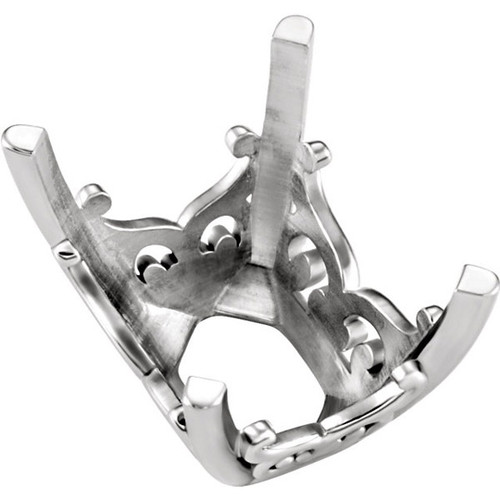 Decorative 14kt Gold 4Prong Vintage Scroll Jewelry Finding for Emerald Gemstone Size 7 x 5mm to 25 x 18mm