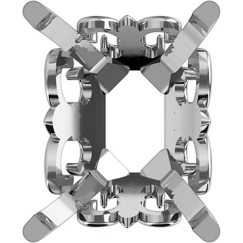 Ornate 14kt Gold 4Prong Fleurdelis Jewelry Finding for Emerald Gemstone Size 8 x 6mm to 20 x 15mm