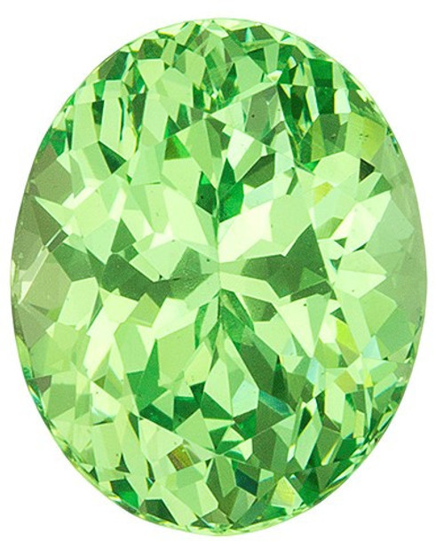 Loose Minty Green Garnet Gemstone, Oval Cut, 3.08 carats, 9.1 x 7.3 mm , AfricaGems Certified