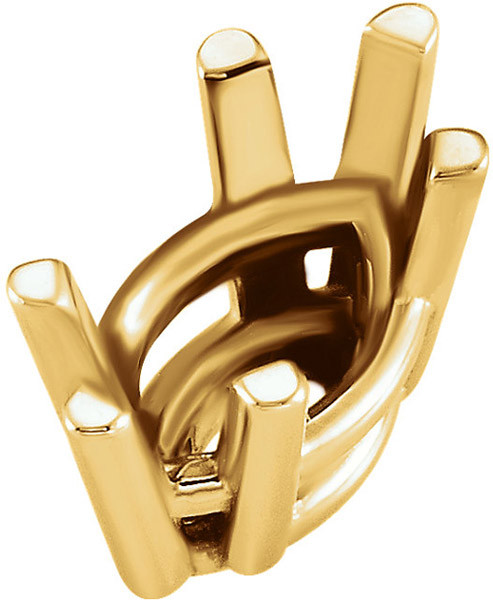 Chic & Simple 14kt Gold 6 Prong Wire Jewelry Finding for Marquise Gemstone Size 5.60 x 3.50mm to 11.20 x 7mm