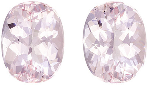 Beautiful Morganite Well Matched Gemstone Pair Oval Cut, Light Peach Pink, 9 x 7 mm, 3.45 carats