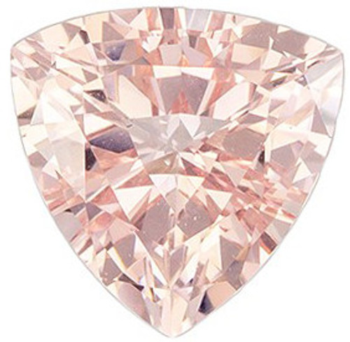 Low Price on Genuine Loose Morganite Gem in Trillion Cut, 7.1 mm, Pink Orange Peach Color, 1.14 carats