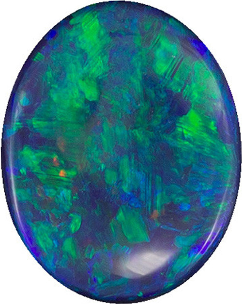 Excellent Black Opal Loose Gem, Vibrant Blues & Greens, Oval Cut, 11.5 x 8.9 mm, 3.66 carats 