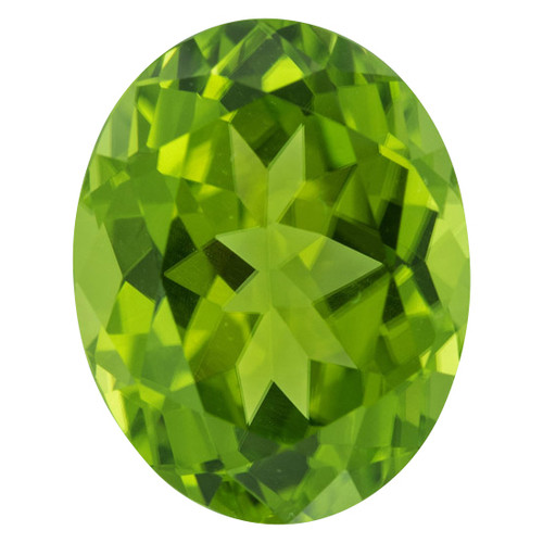 Peridot Gem in Oval Cut, 9.39 carats, 14.84 x 11.64 mm, Green Color