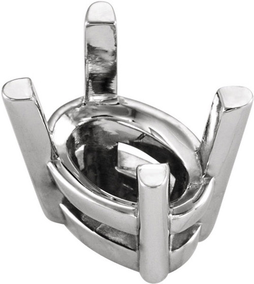 Substantial 14kt Gold Oval 4Prong Heavy Jewelry Finding for Oval Gemstone Size 5 x 3mm to 12 x 10mm