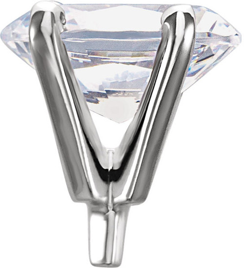 Stylish 14kt White Gold 4Prong Peg Jewelry Finding for Oval Shaped Gemstone Size 4.50 x 3mm to 12 x 10mm