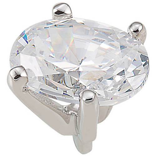 Stylish 14kt White Gold 4Prong Peg Jewelry Finding for Oval Shaped Gemstone Size 4.50 x 3mm to 12 x 10mm