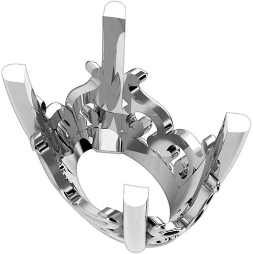 Beautiful 14kt White Gold Vintage Style 4Prong Scroll Jewelry Finding for Oval Gemstone Size 8 x 6mm to 25 x 20mm