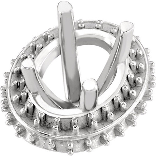 Gorgeous Unset 14kt Gold Halo Style 4Prong Peg Jewelry Finding for Oval Gemstone Size 5 x 3mm to 10 x 8mm