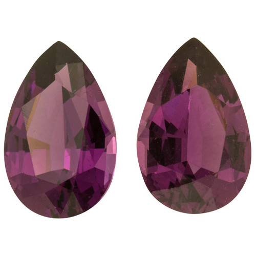 Well Matched Rhodolite Garnet Gem Pair - Pear Cut - Purple Color - 2.7 carats - 8.80 x 5.80mm