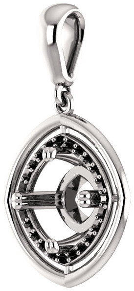 Solitaire Accented Pendant Mounting for Cushion Gemstone Size 5mm to 15mm