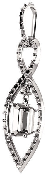 Infiniti Articulated Dangle Pendant Mounting for Emerald Gemstone Size 6 x 4mm to 9 x 7mm