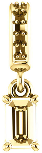 Dangle Accented Pendant Mounting for Emerald Gemstone Size 5 x 3mm to 12 x 10mm