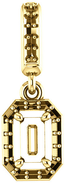 Dangle Halo Accented Pendant Mounting for Emerald Gemstone Size 5 x 3mm to 12 x 10mm