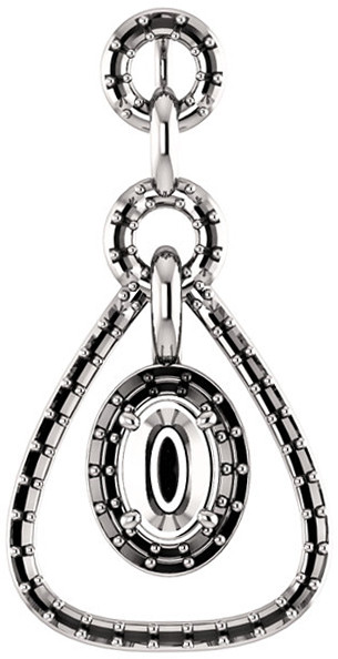 Tear DropStyled Pendant Mounting with Articulated Dangle for Oval Gemstone Size 6 x 4mm to 12 x 10mm