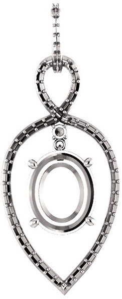 Infiniti Articulated Dangle Pendant Mounting for Oval Gemstone Size 6 x 4mm to 12 x 10mm