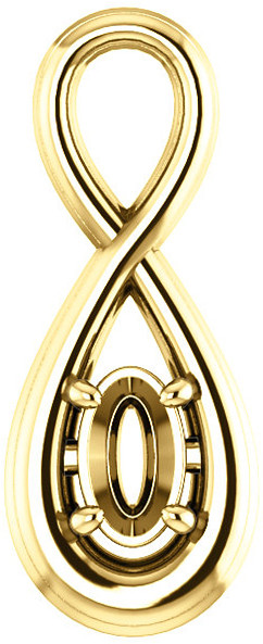 Criss Cross Soiltaire Pendant Mounting for Oval Gemstone Size 5 x 3mm to 16 x 12mm