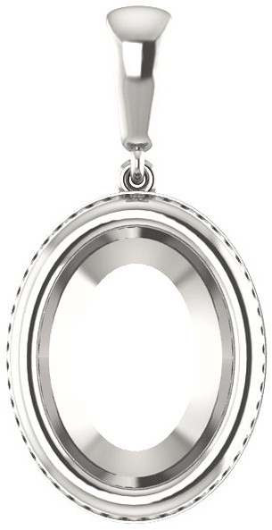 Bezel Set Soiltaire Pendant Mounting for Oval Gemstone Size 5 x 3mm to 16 x 12mm