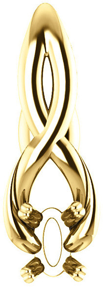 Infiniti Style Solitaire Soiltaire Pendant Mounting for Oval Gemstone Size 6 x 4mm to 12 x 10mm