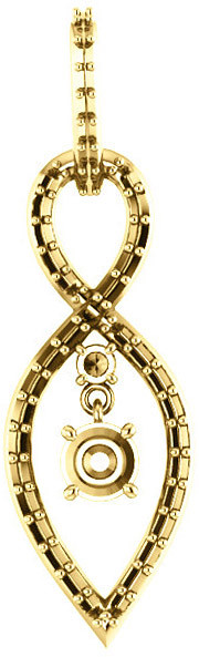 Infiniti Articulated Dangle Pendant Mounting for Round Gemstone Size 4.10mm to 8mm