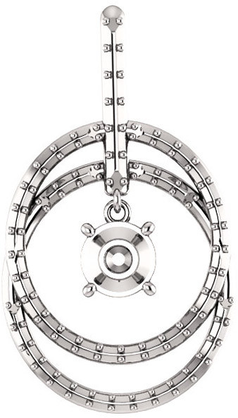 Double Row Circle Pendant Mounting for Round Gemstone Size 4.10mm to 12mm