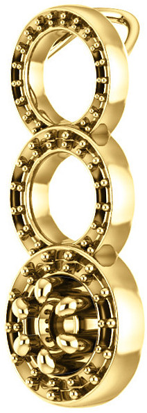 Triple Open Framed Accented Pendant Mounting for Round Gemstone Size 4.10mm to 15mm