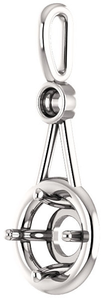 Accented Pendant Mounting for Round Gemstone Size 4.10mm to 15mm