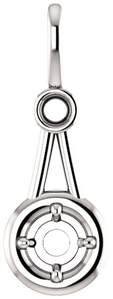 Accented Pendant Mounting for Round Gemstone Size 4.10mm to 15mm