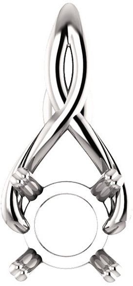 Infiniti Style Solitaire Pendant Mounting for Round Gemstone Size 4.10mm to 12mm