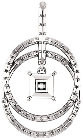 Double Row Circle Pendant Mounting for Square Gemstone Size 5mm to 10mm