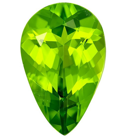 Natural Gem Peridot Pear Shaped Gemstone, 4.63 carats, 14.1 x 9.1mm - Low Price on