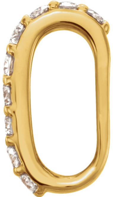 Attractive 14kt Gold 1/10 CTW Diamond Accented Preset Bail  6 x 2.75mm Inside Dimension