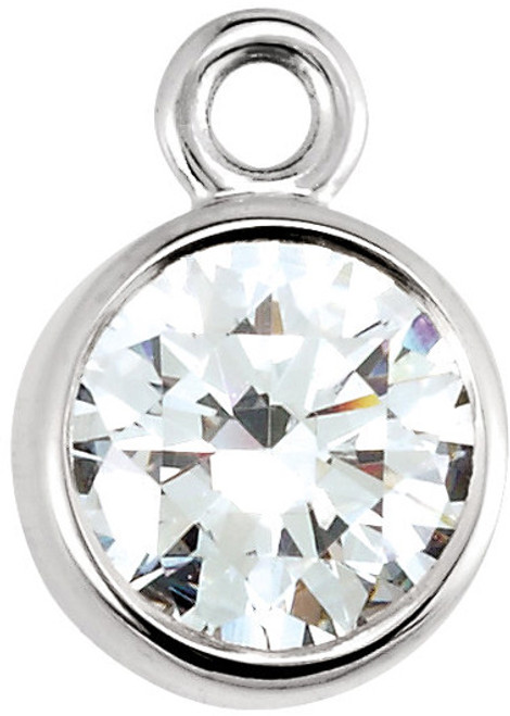 Classic 14kt Gold Micro Bezel Dangle With Round Diamond Size 1.50mm  4mm  Metal Type Options