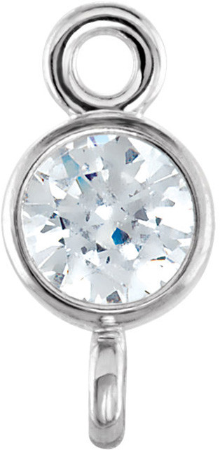 Pretty Micro Bezel Set Diamond Link With Opposite Oriented Loops in 14kt Gold for Diamond Size 1.50mm  4mm