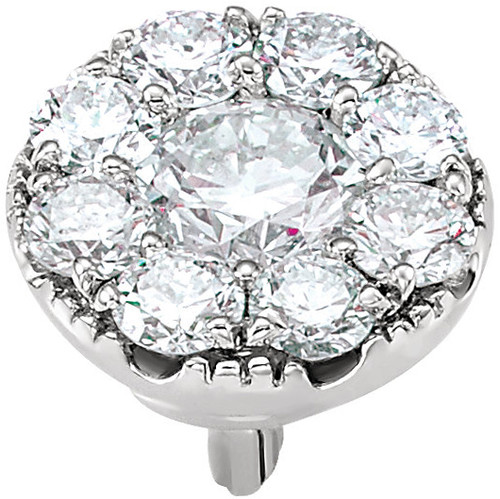 Magnificent 1/2ctw Diamond Accented Cluster Preset Peg Jewelry Finding in 14kt White Gold for SALE