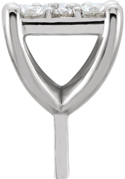 Sparkly Square Diamond Cluster Preset Peg Jewelry Finding in 14kt White Gold  9 Diamond Accents