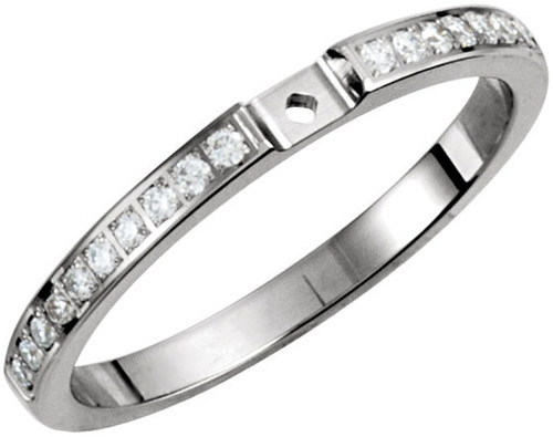 Stunning Diamond Preset Cathedral Shank for Peg Jewelry Finding in 14k White Gold  Options For 1/4, 1/5 and 3/8 CTW