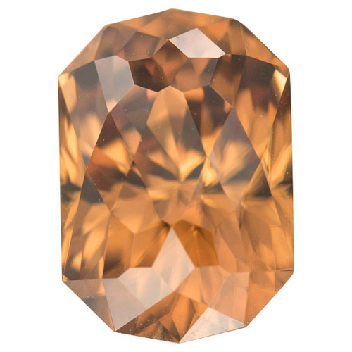 Radiant Cut Orange Zircon Gem - 6.85 carats - 11.61 x 8.33mm - Orange Brown Color