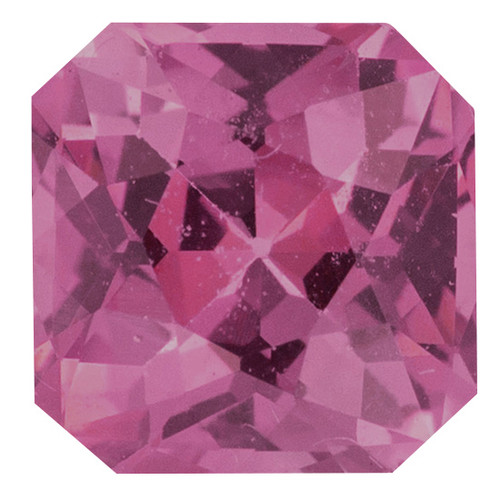 Loose Purple Sapphire Gemstone in Radiant Cut, 0.9 carats, 5.25 x 5.19 mm Displays Rich Purple Color