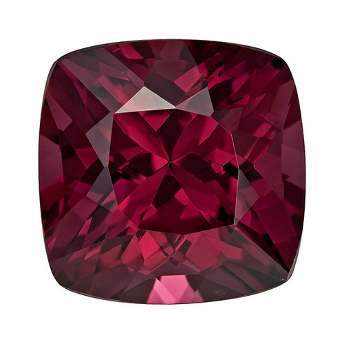 AfricaGems Certified Rich Rhodolite - Cushion Cut - Unset - 6.08 carats - 10.1mm