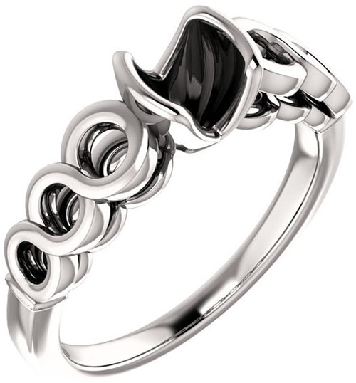 Chic Accented Engagement Ring Mounting For Cushion Gemstone Size 5mm to 8mm