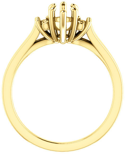 Marquise Ring Mounting With 4 Side Accents  Gemstone Size 8 x 4mm to 12 x 6mm