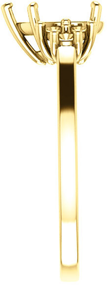 Ring Mounting for Pear Gemstone Size 6 x 4mm to 12 x 8mm  Triple Side Accents