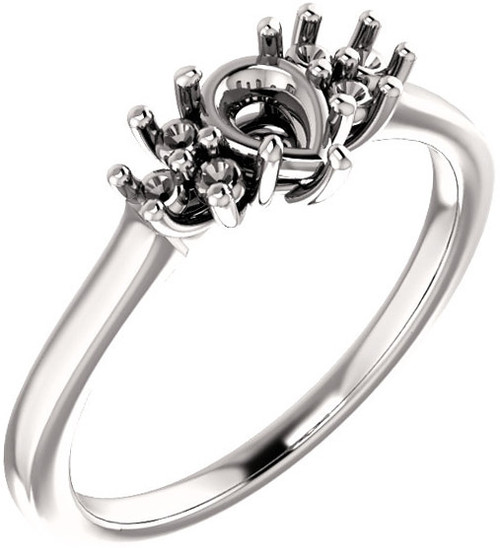 Ring Mounting for Pear Gemstone Size 6 x 4mm to 12 x 8mm  Triple Side Accents