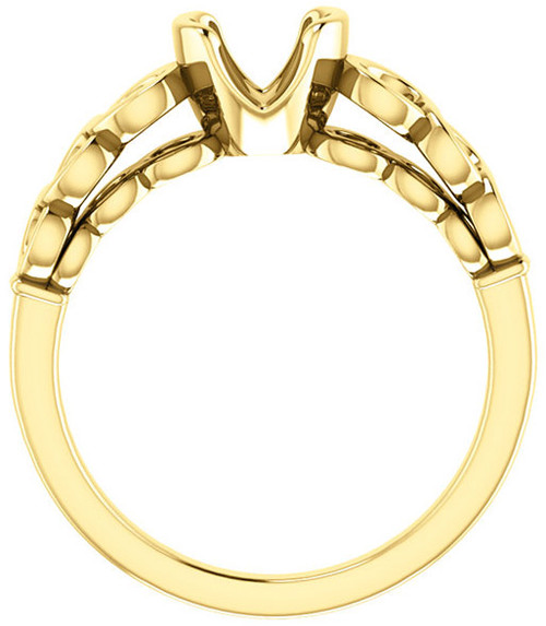 Chic Accented Engagement Ring Mounting For Round Gemstone Size 4.80mm to 9.40mm