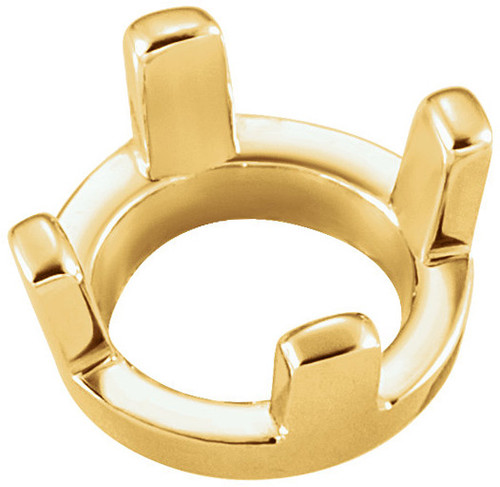 14kt Gold 4 Prong Low Base Jewelry Finding for Round Gemstone Size 2mm  8.60mm