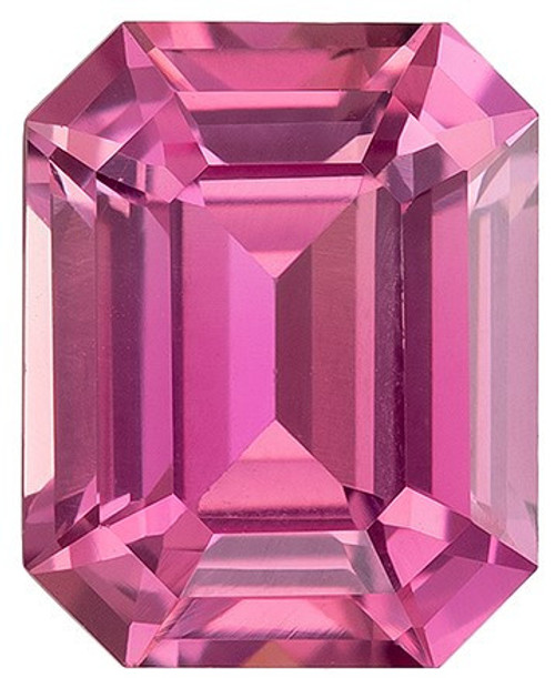 Pink Sapphire Gem - Emerald Cut - 1.34 carats - 6.8 x 5.4mm - Beautiful Pink Color - AfricaGems Certificate